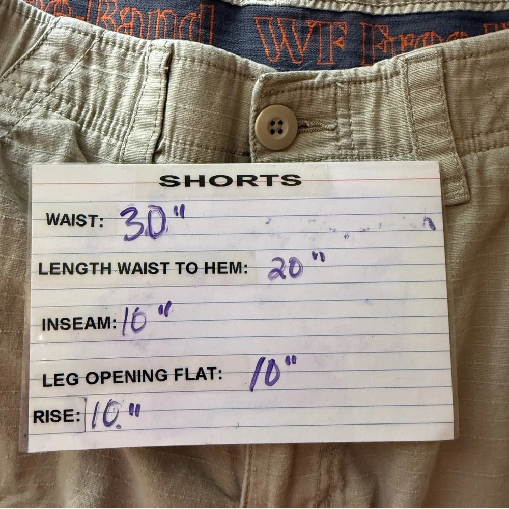 WearFirst Free Band‎ Cargo Shorts Men's Size 30 Khaki Tan Stretch Pockets Casual - Picture 9 of 9